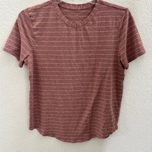 lululemon athletica Striped Short Sleeve Tee - Mauve